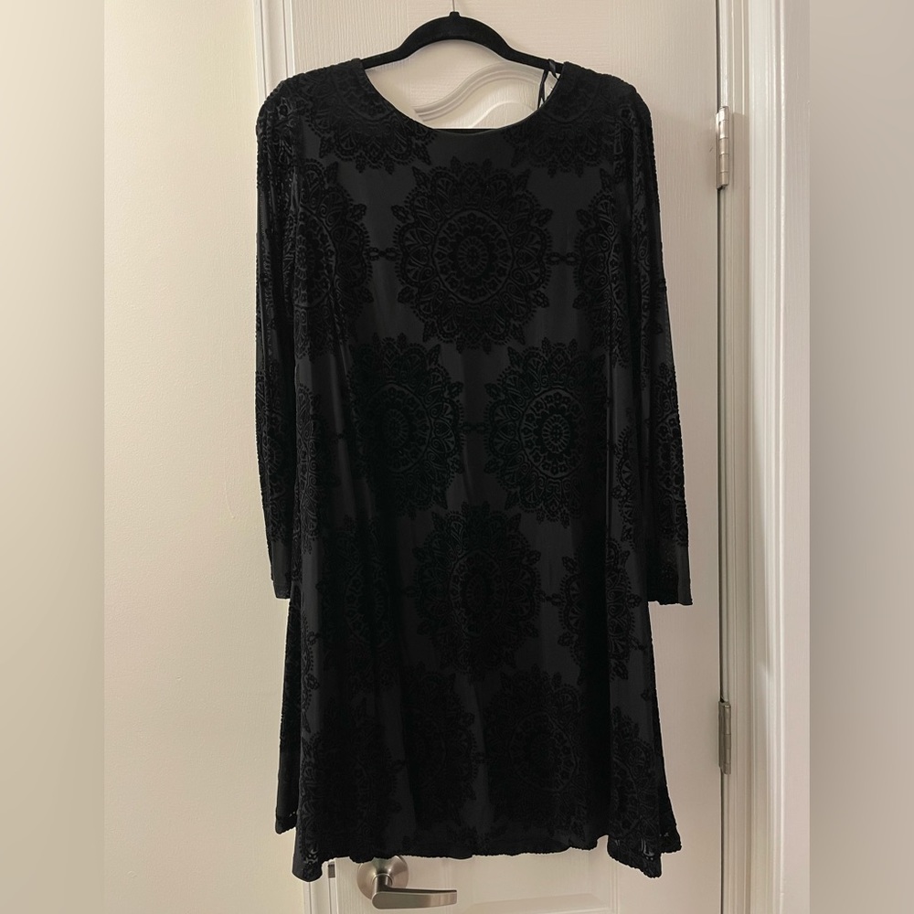 ELIZA J LONG SLEEVE A LINE MIDI DRESS SIZE 14